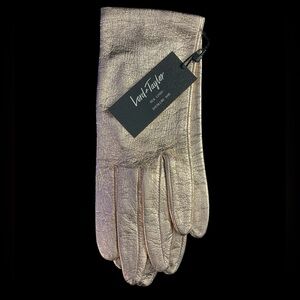 Lord & Taylor Rose Gold Silk Lined Ladies Gloves
